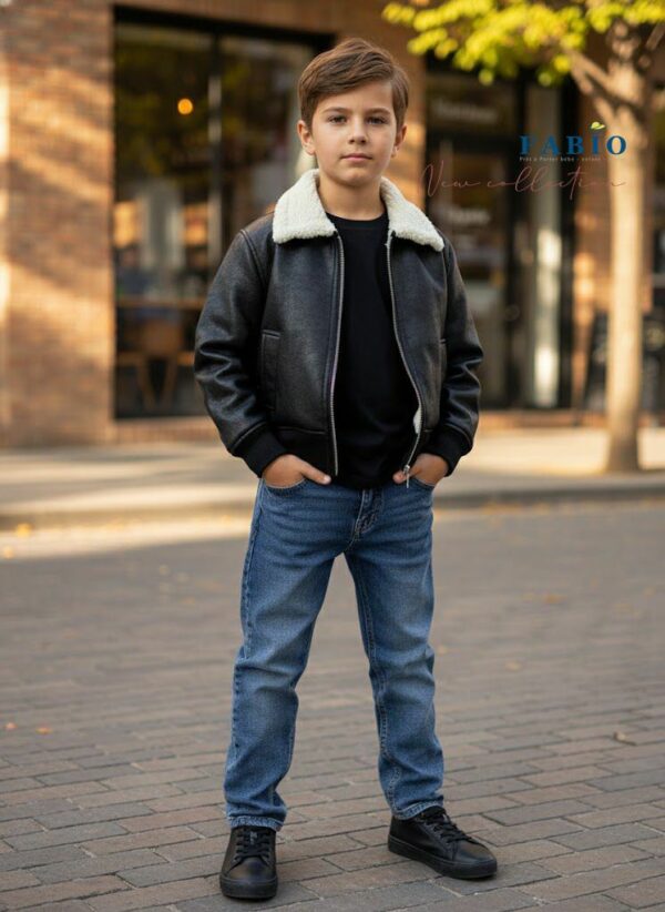 Blouson Aviateur en Similicuir Marron – Col Doublé Sherpa