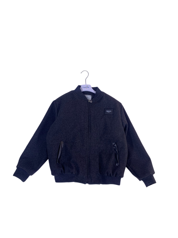 Blouson Bomber Style Varsity – Camel & Contrastes Noir