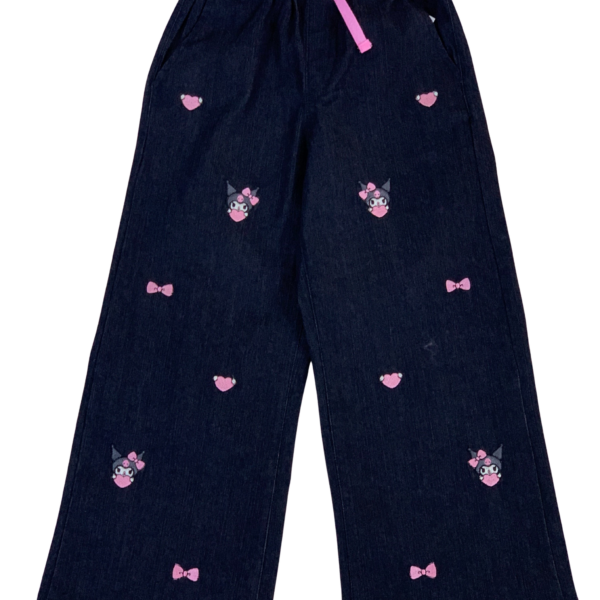 Pantalon Large en Denim Kuromi