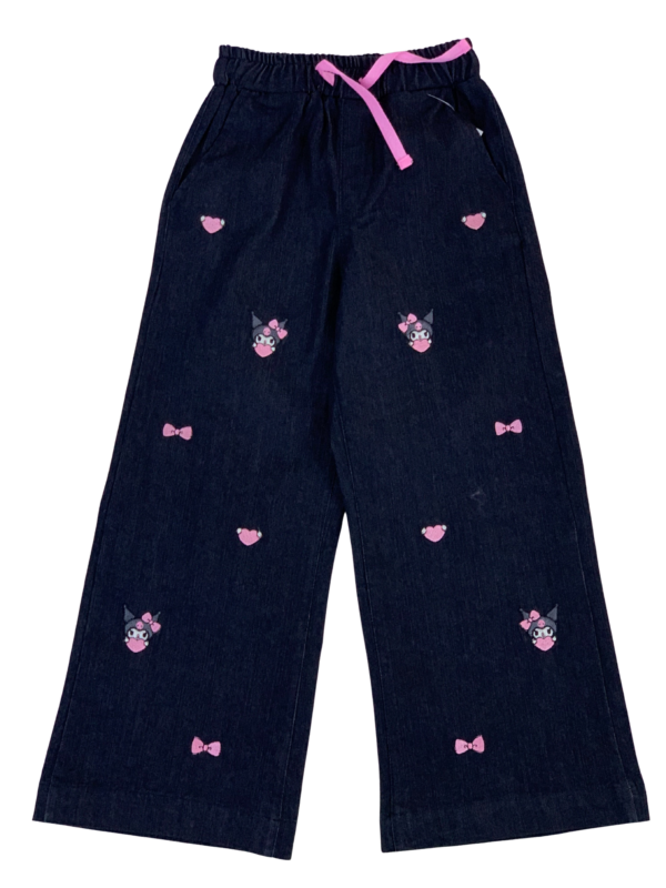 Pantalon Large en Denim Kuromi