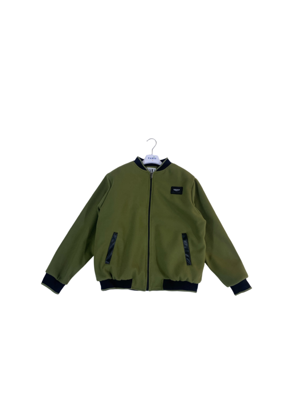 Blouson Bomber Style Varsity – Camel & Contrastes Noir