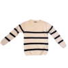 Design sans titre (6) Pull Enfant Rayé – Écru & Noir