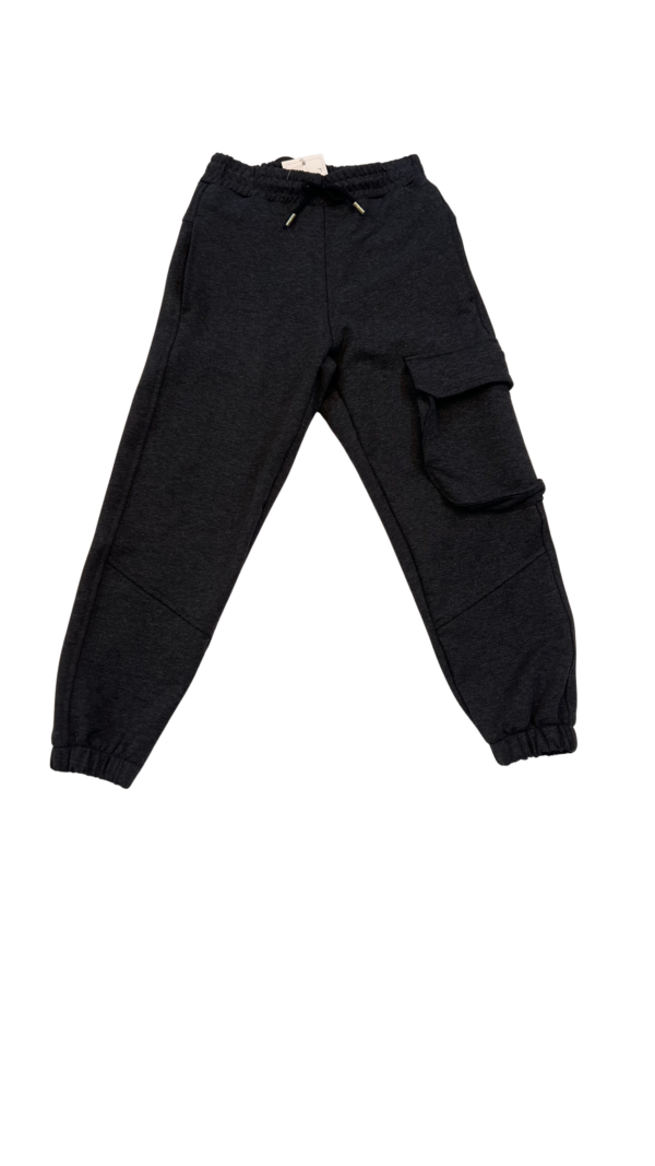 Design sans titre (9) Pantalon Jogging Cargo Enfant – Gris Anthracite