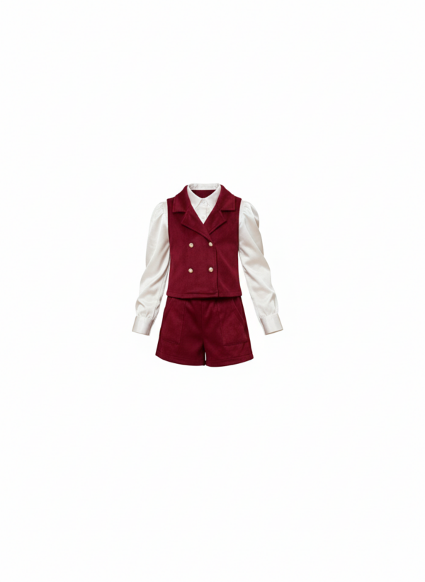 Gilet sans manches Enfant en Similicuir Marron – Doublure et Col en Sherpa