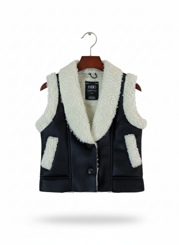 Gilet sans manches en Similicuir Marron en Sherpa (Moumoute)
