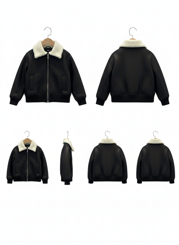 Blouson Aviateur en Similicuir Marron – Col Doublé Sherpa