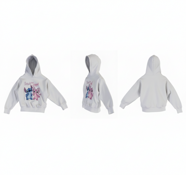 Hoodie Oversize White Stitch
