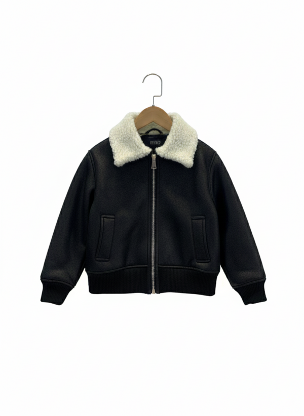 Blouson Aviateur en Similicuir Marron – Col Doublé Sherpa