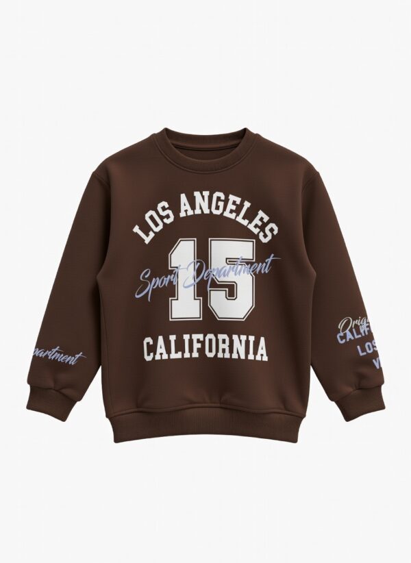 Sweatshirt Enfant Oversize Los Angeles 15 – Marron Chocolat