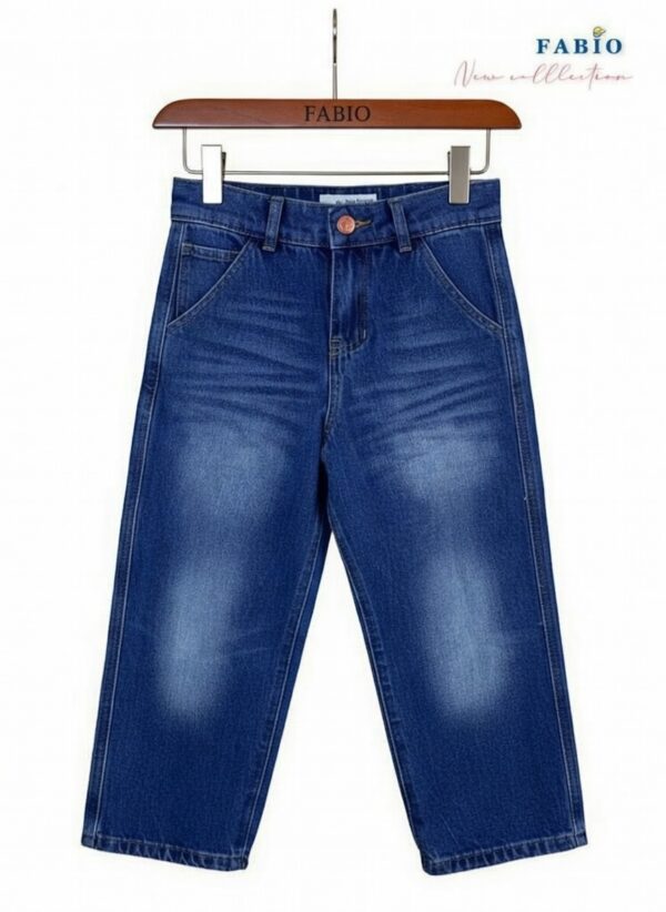 Pantalon Jean Enfant Large Bleu – Coupe Oversize 7/8