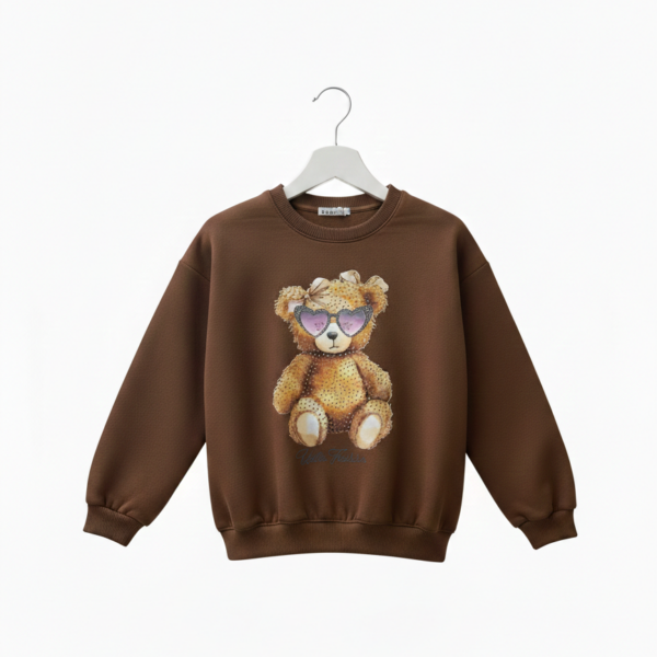 Sweat-shirt Enfant "Teddy Glam" – Marron Chocolat