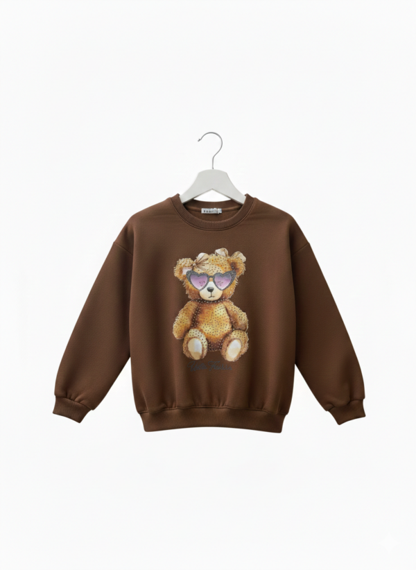 Sweat-shirt Enfant "Teddy Glam" – Marron Chocolat