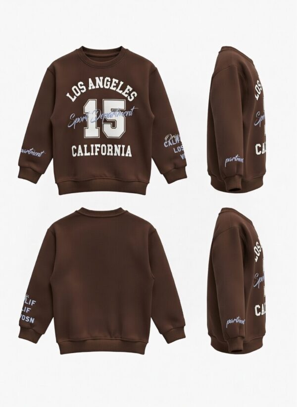 Sweatshirt Enfant Oversize Los Angeles 15 – Marron Chocolat