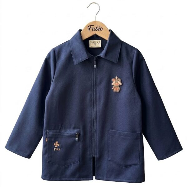 Tablier scolaire zippé bleu marine garçon FABIO édition Play