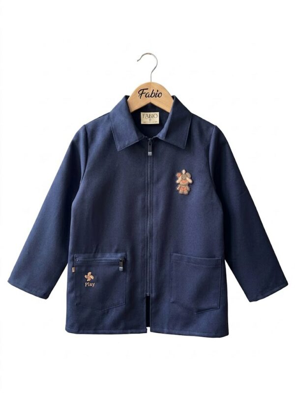 Tablier scolaire zippé bleu marine garçon FABIO édition Play